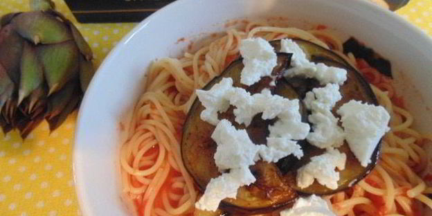 спагетти алла норма с баклажанами