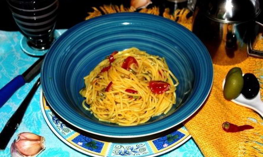 Рецепт спагетти альо ольо пеперончино