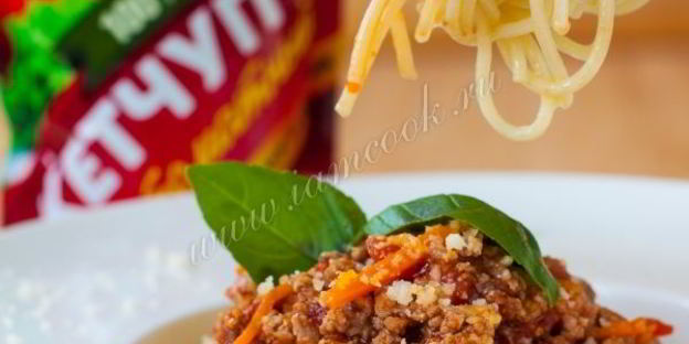 спагетти болоньезе с фаршем