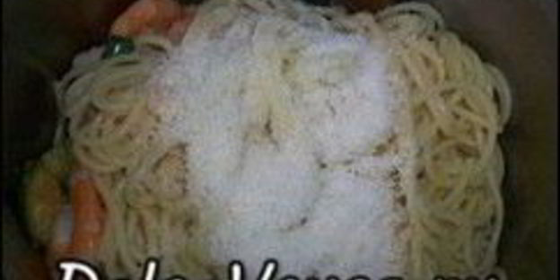 спагетти с креветками и цукини