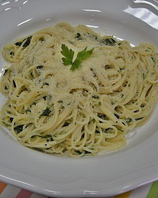 Спагетти с зеленью