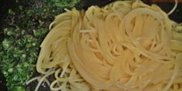 спагетти с зеленью