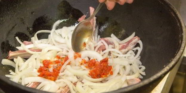 баранина с овощами