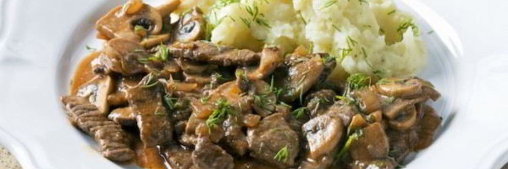 Бефстроганов с грибами