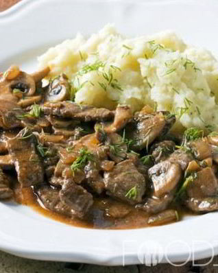 Бефстроганов с грибами