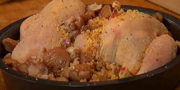 фаршированные цыплята с каштанами