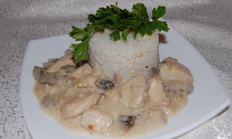 Рецепт куриного филе с шампиньонами