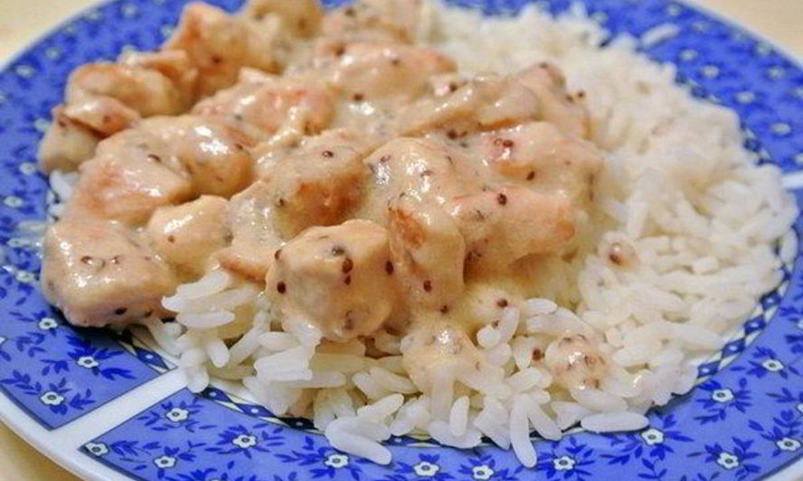 Рецепт куриного филе со сметанно-горчичным соусом