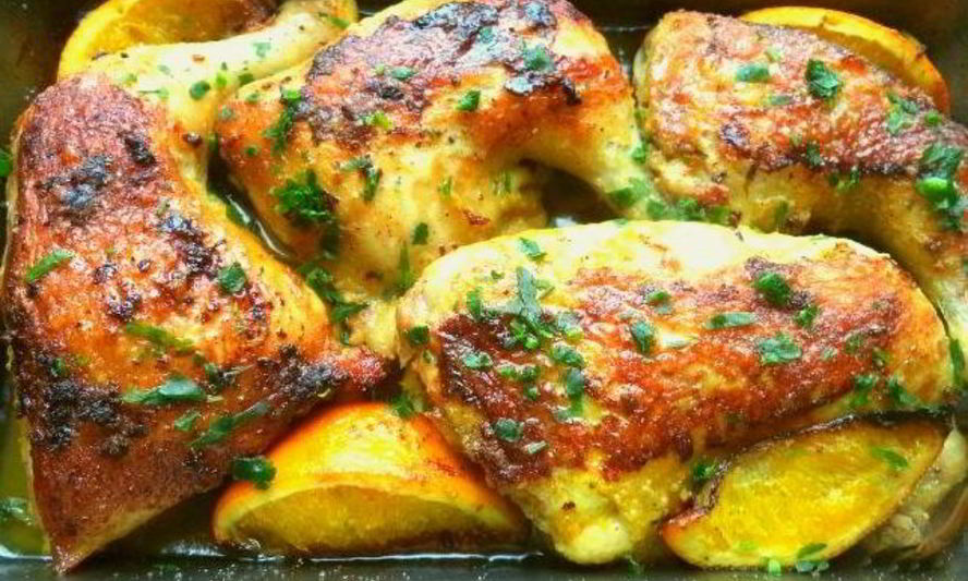 Рецепт куриных бедер с апельсинами