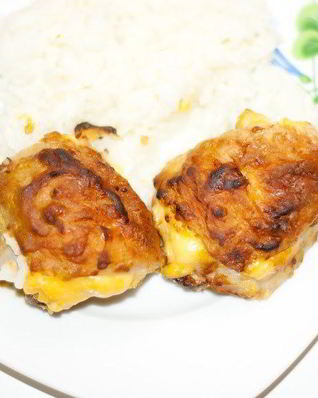 Куриные бедра с сыром