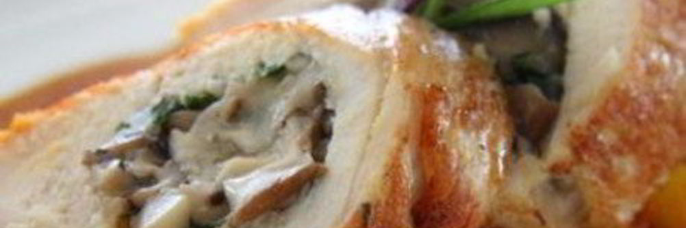 Куриные грудки, фаршированные грибами, в сливках и вне с шафраном