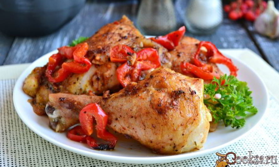 Рецепт куриных окорочка с паприкой и чесноком