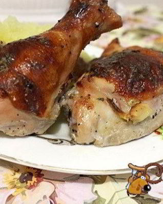 Куриные окорочка запеченные со сметаной и чесноком