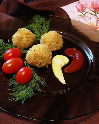 Куриные шарики в рисовой панировке