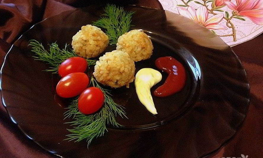 Рецепт куриных шариков в рисовой панировке
