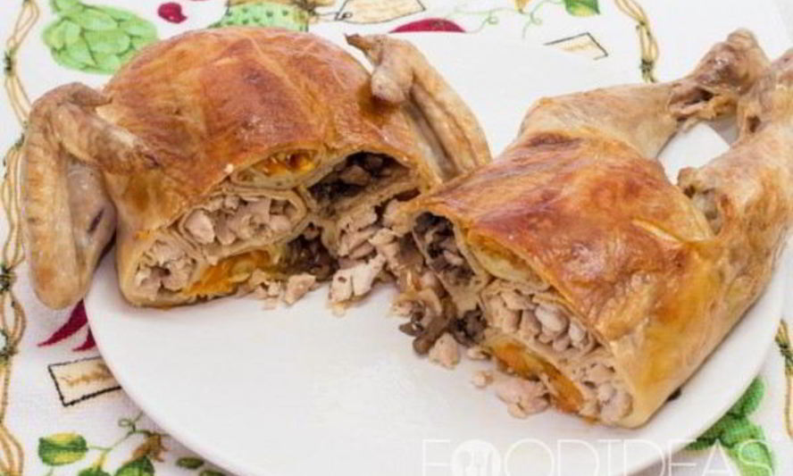 Рецепт курицы фаршированной блинами