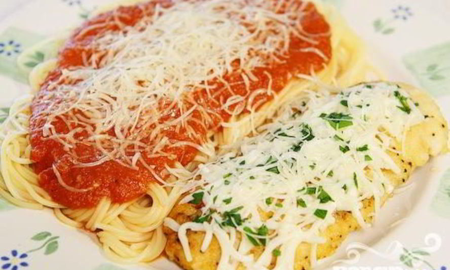 Рецепт курицы с макаронами и томатно-сливочным соусом