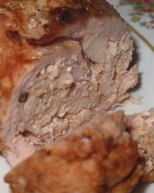 Курица со свининой в духовке