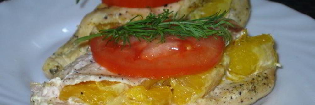 Курятина, запеченная с апельсинами