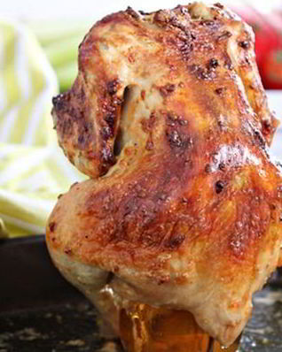 Сочная курица, запеченная на банке