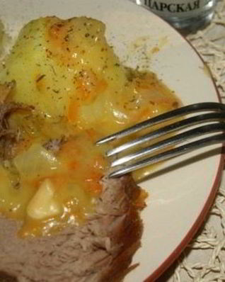 Тушеная телятина с подливкой