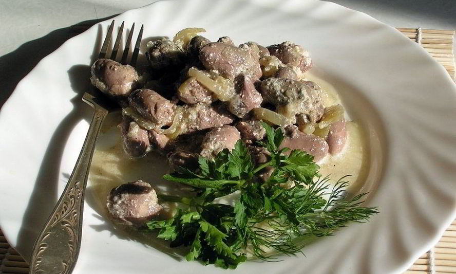 Рецепт тушеных индюшиных сердечек