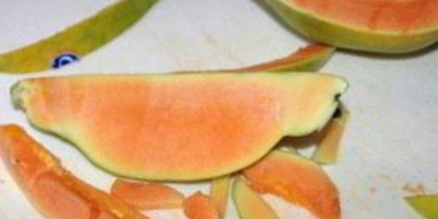 утка с зеленой фасолью и папайя