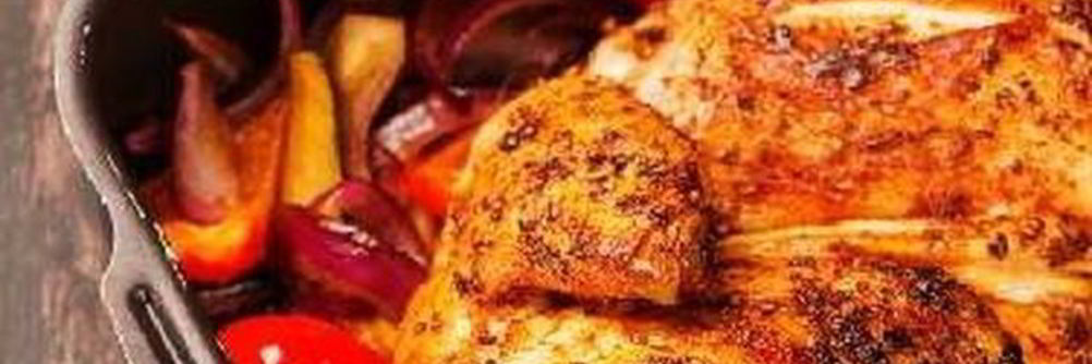 Золотистая курица с овощами