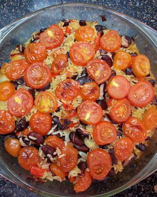 Острый гарнир из фасоли и риса