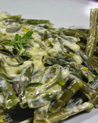 Фасоль стручковая с яйцом