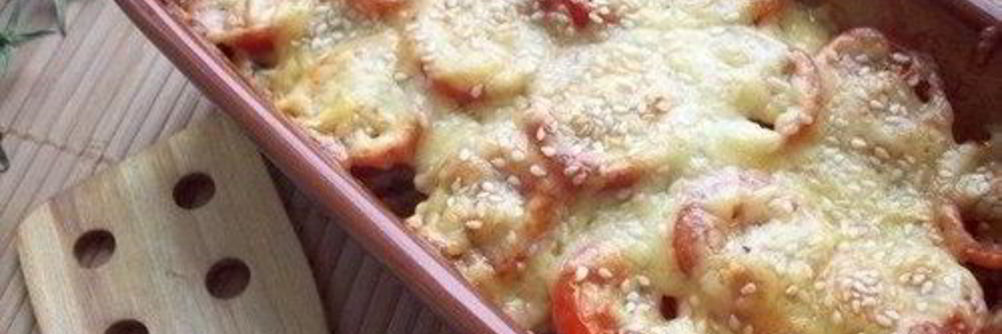 Кабачки с грибами под сыром, из духовки