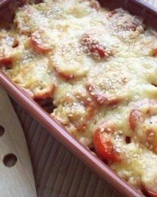 Кабачки с грибами под сыром, из духовки