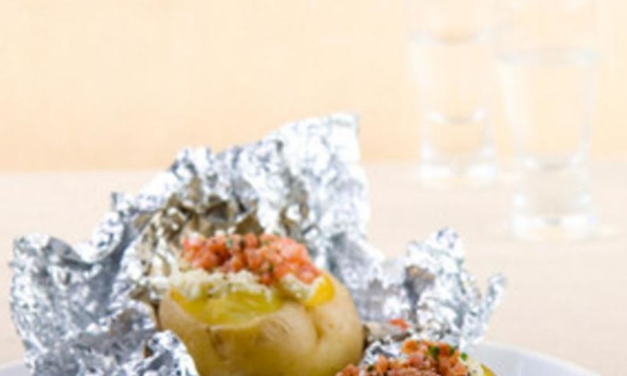 Рецепт картофеля, фаршированного ветчиной