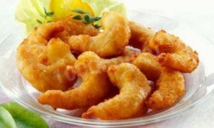 Рецепт картофеля с креветками в кляре