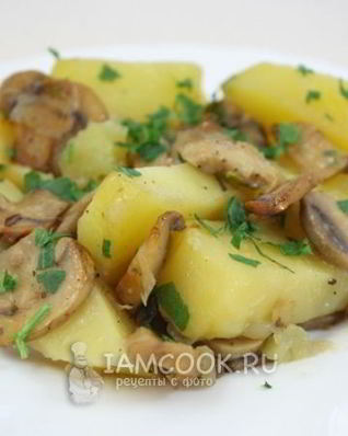 Картофель запеченный с шампиньонами в духовке