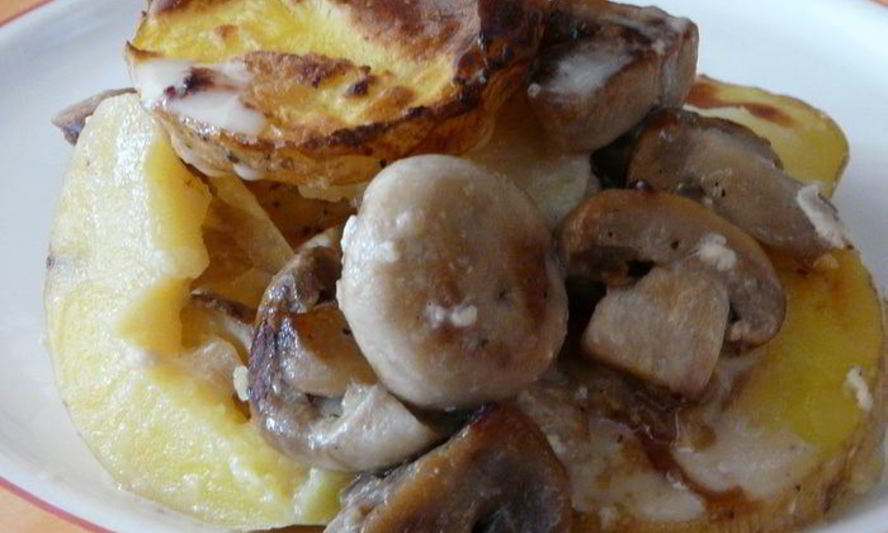 Рецепт картофельно-грибного гратен