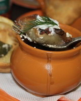 Кундюмы с фасолью и грибами