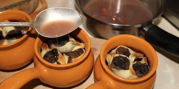 кундюмы с фасолью и грибами