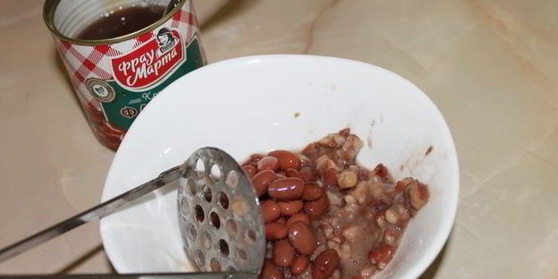 кундюмы с фасолью и грибами