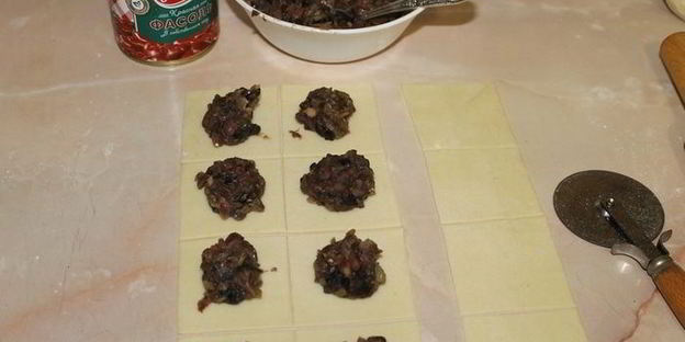 кундюмы с фасолью и грибами