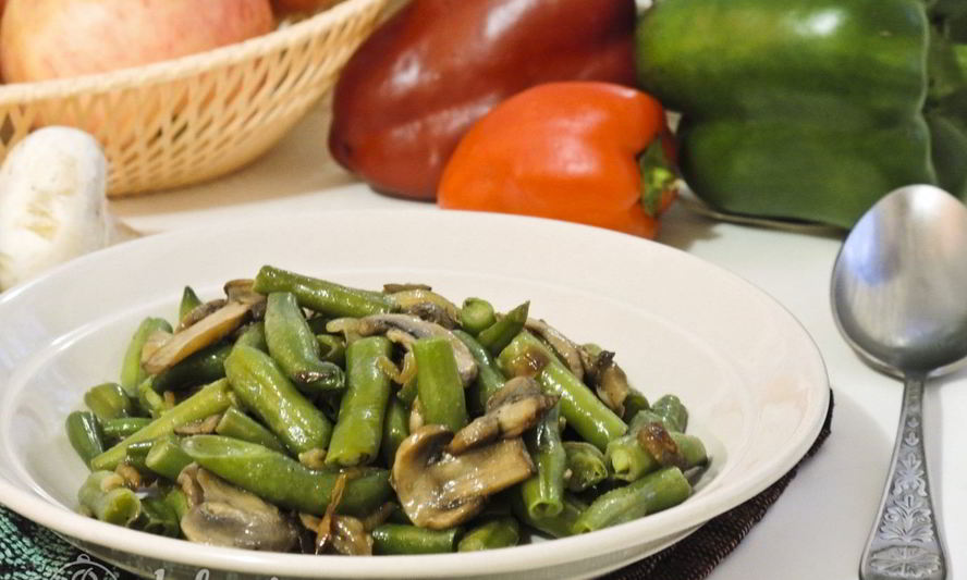 Рецепт стручковой фасоли с грибами