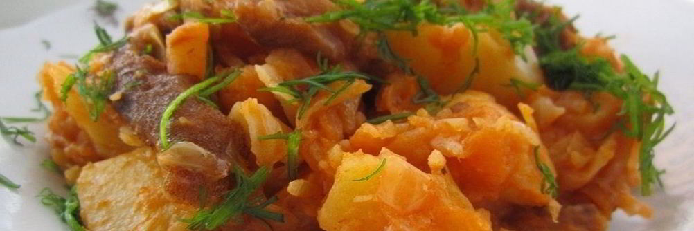 Тушеная капуста с картошкой мясом
