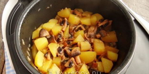 тушеная картошка с грибами в мультиварке
