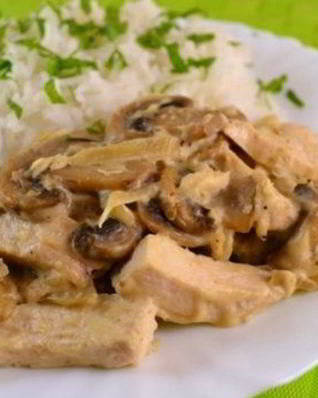 Тушеная картошка с курицей и грибами