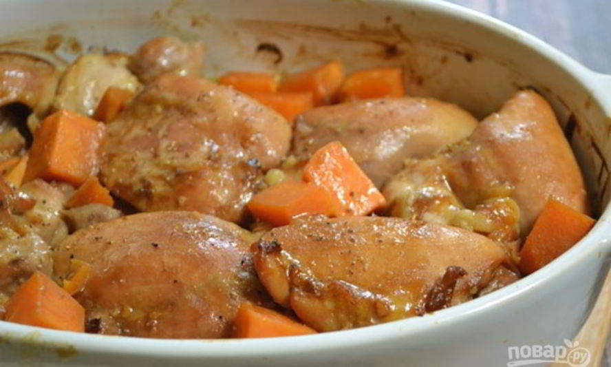 Рецепт тушеной картошки с курицей в духовке