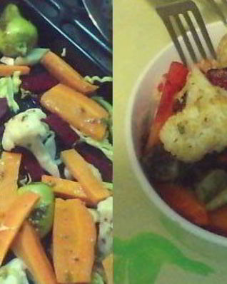 Запеченные овощи в медово-горчичном соусе