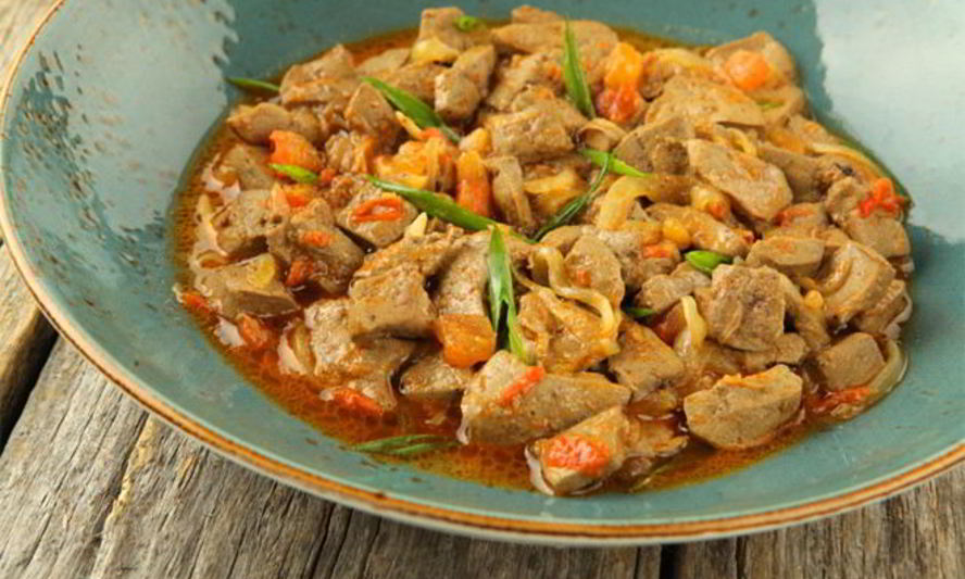 Рецепт бараньей печени с овощами