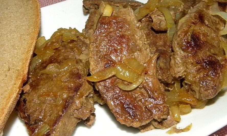 Рецепт говяжьей печени с луком