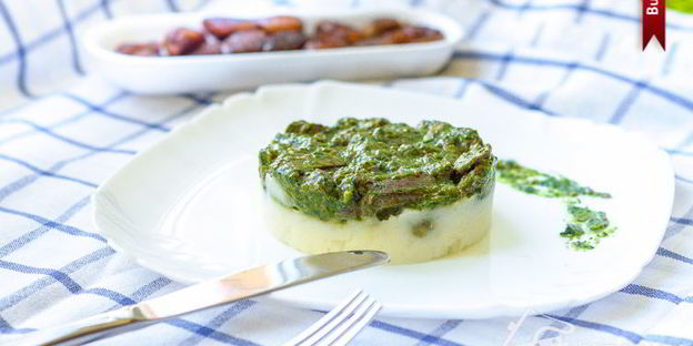 говяжья печень со шпинатом и финиками