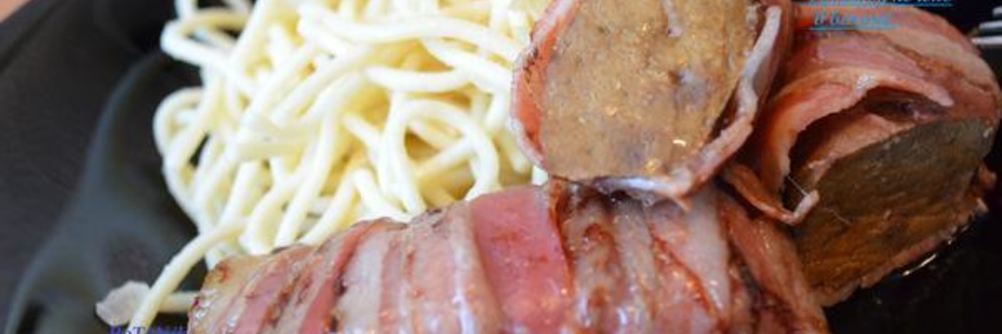 Говяжья печень в беконе